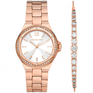 Lennox Pavé Rose Gold-Tone Watch and Bracelet Gift Set